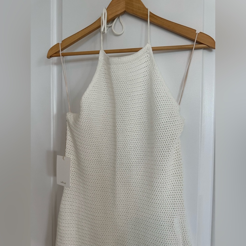 Aritzia Wilfred Crochet Halter Dress Size Medium - Picture 13 of 13